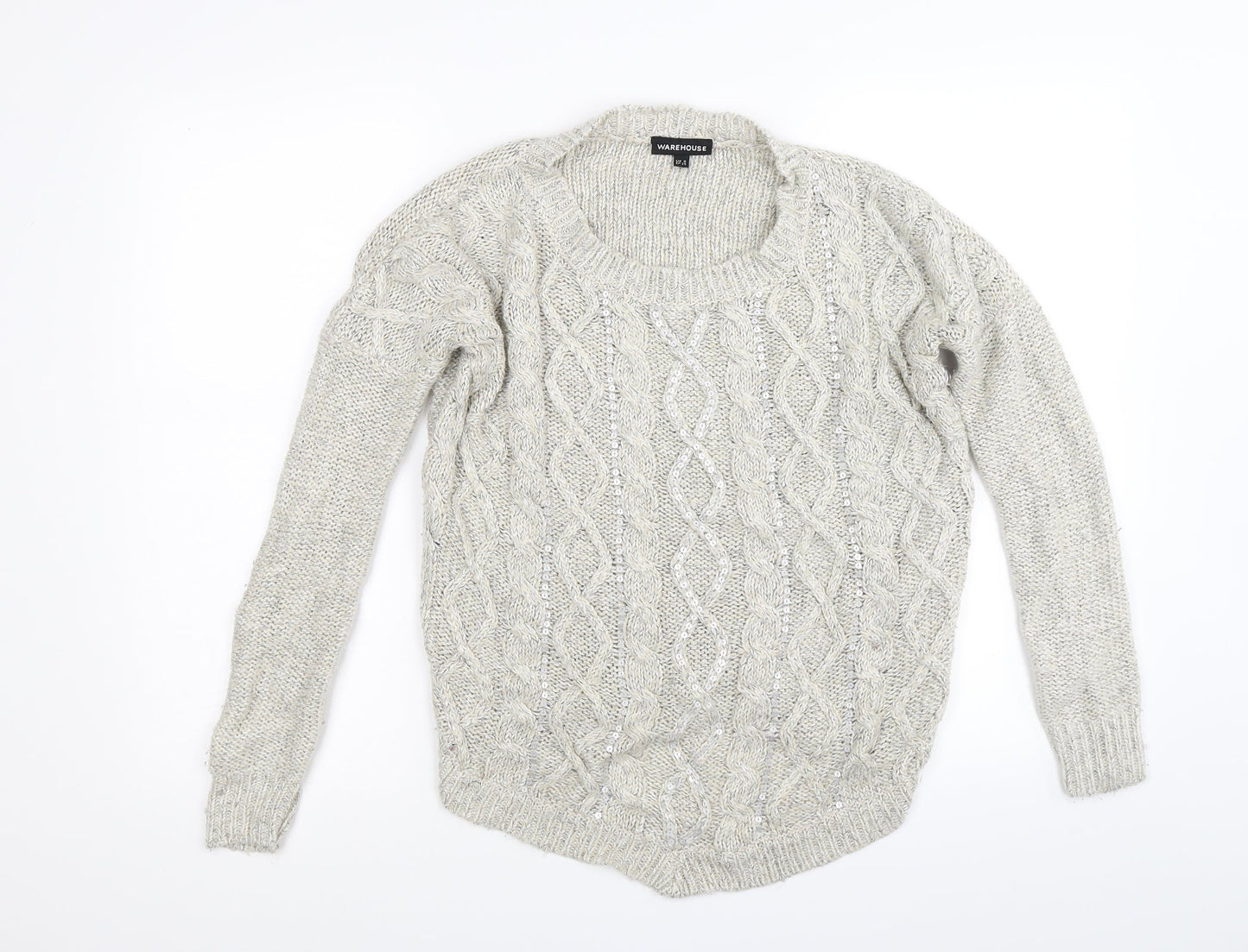 Warehouse Womens Beige  Knit Pullover Jumper Size 8