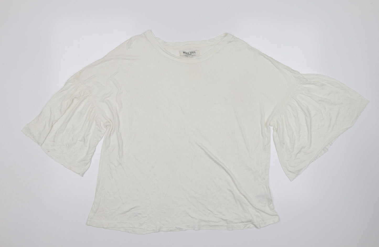 Brave Soul Womens White   Basic T-Shirt Size M