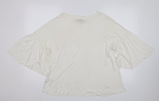 Brave Soul Womens White   Basic T-Shirt Size M
