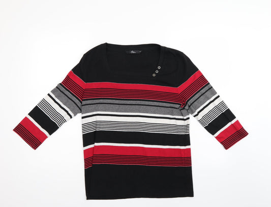 BM Casual Womens Multicoloured Striped  Pullover Jumper Size M