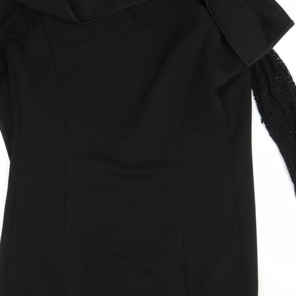 QED London Womens Black   Jacket Coatigan Size M  - Lace Sleeve