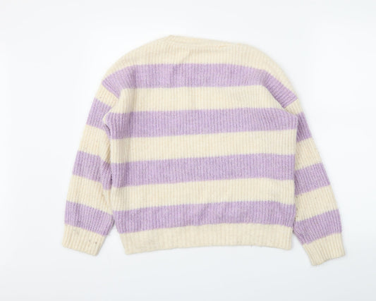 New Look Womens Ivory Striped  Pullover Jumper Size S