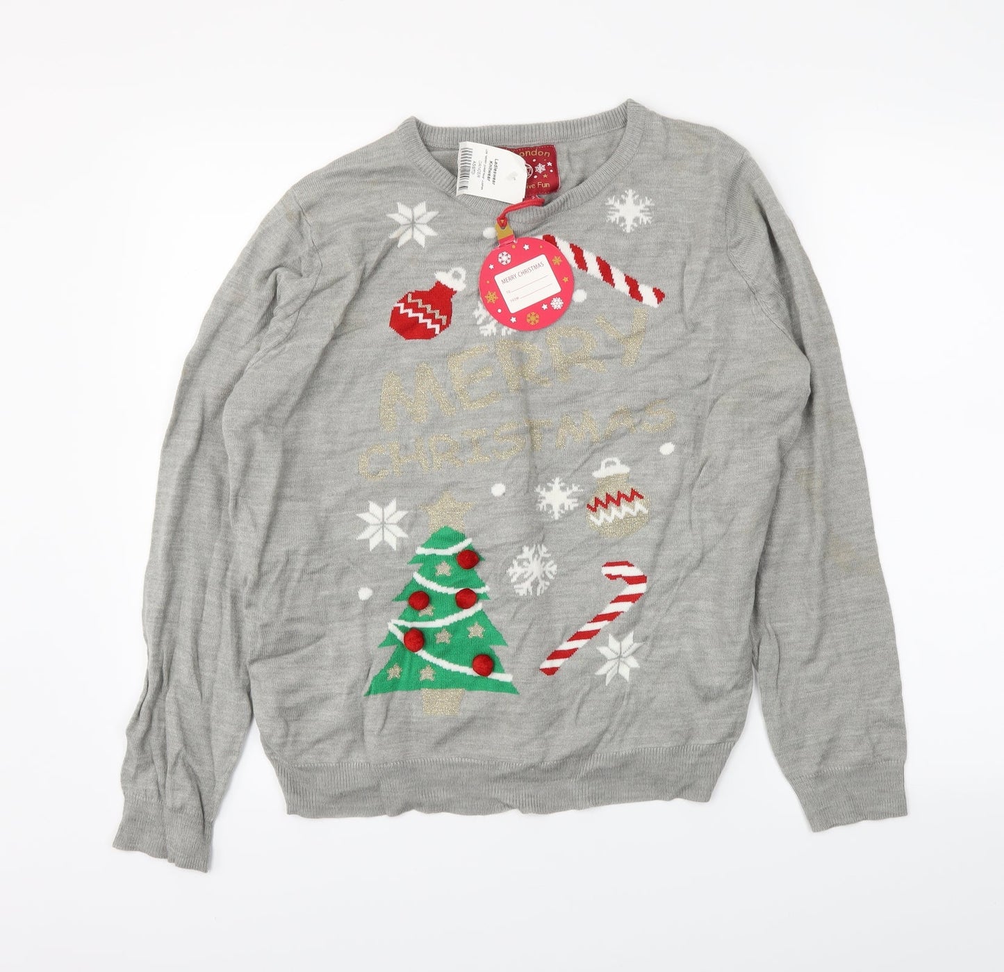 AM London Womens Grey   Pullover Jumper Size M