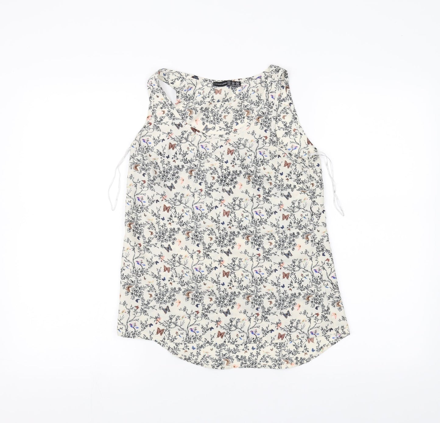 Atmosphere Womens White Floral  Basic Tank Size 6