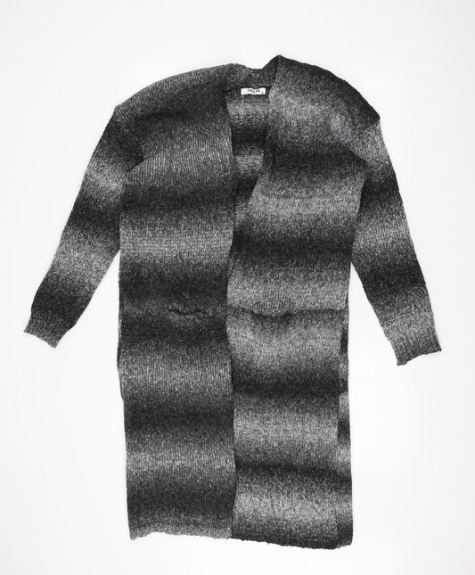 Tailya Womens Black Striped  Jacket Coatigan Size M