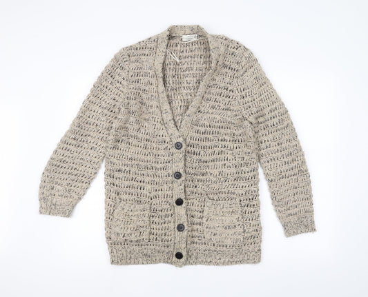 Marks and Spencer Womens White  Knit Jacket Coatigan Size 12