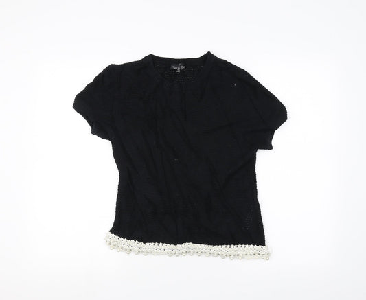 Topshop Womens Black  Knit Pullover Jumper Size 10