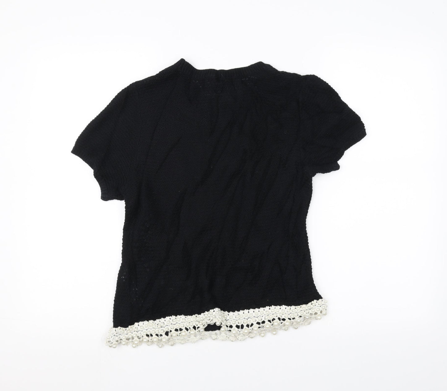 Topshop Womens Black  Knit Pullover Jumper Size 10