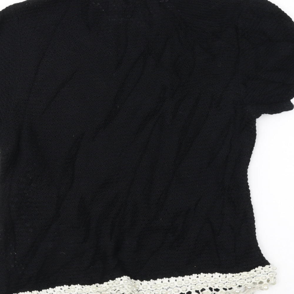 Topshop Womens Black  Knit Pullover Jumper Size 10