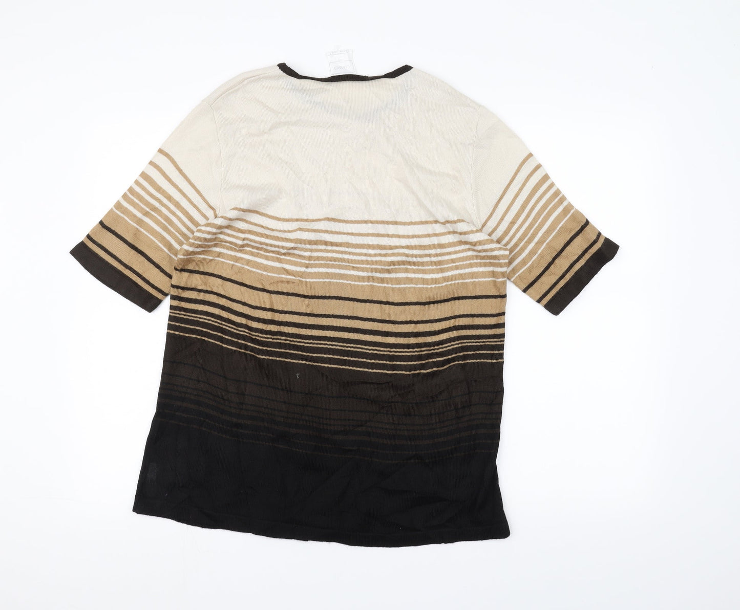 Classics Womens White Striped  Pullover Jumper Size 16