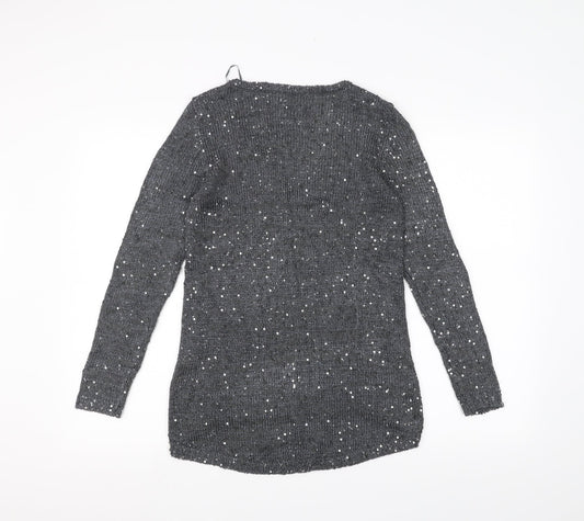 Zara Knit Womens Grey  Knit Pullover Jumper Size S
