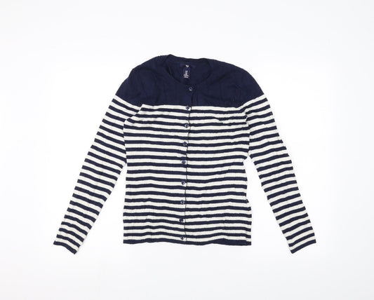 Gap Womens Blue Striped  Cardigan Jumper Size XS