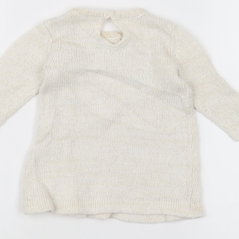 Matalan Baby White   Pullover Jumper Size 3-6 Months