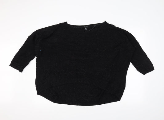 Top Secret Womens Black  Knit Pullover Jumper Size 10