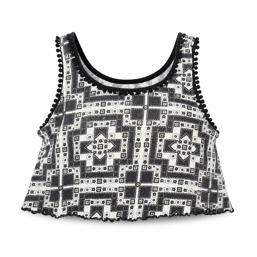 Topshop[ Womens Multicoloured Geometric  Basic Tank Size 6