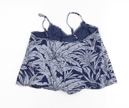 Topshop Womens Blue Floral Denim Basic Tank Size 4