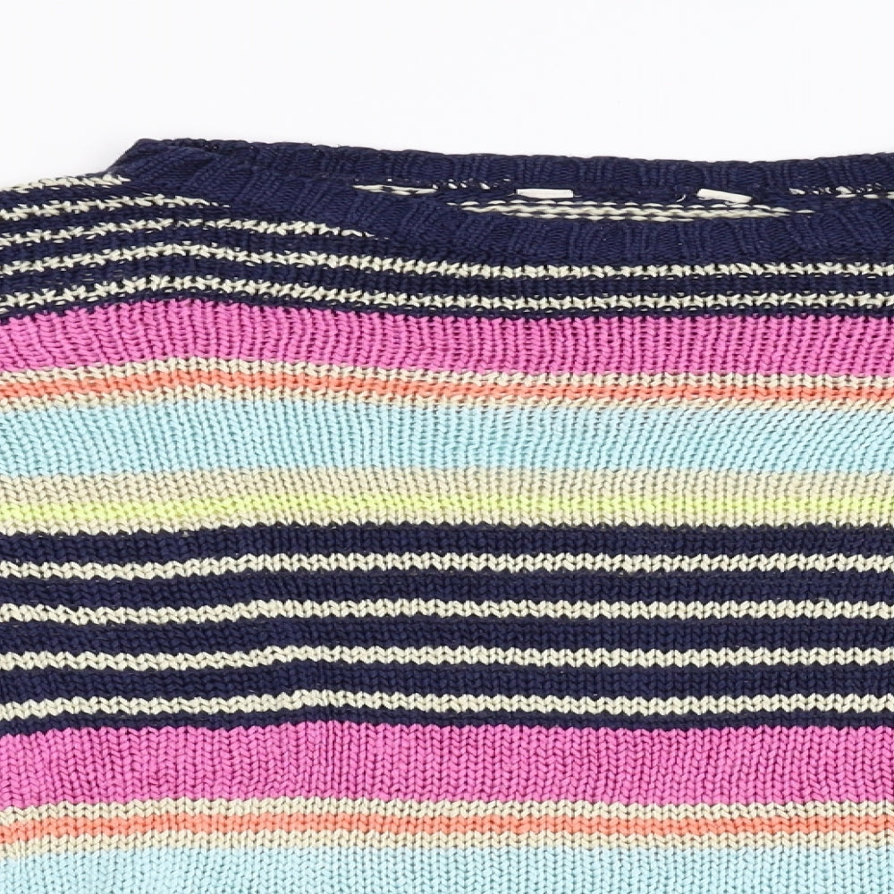 Preworn Womens Multicoloured Striped Knit Pullover Jumper Size M