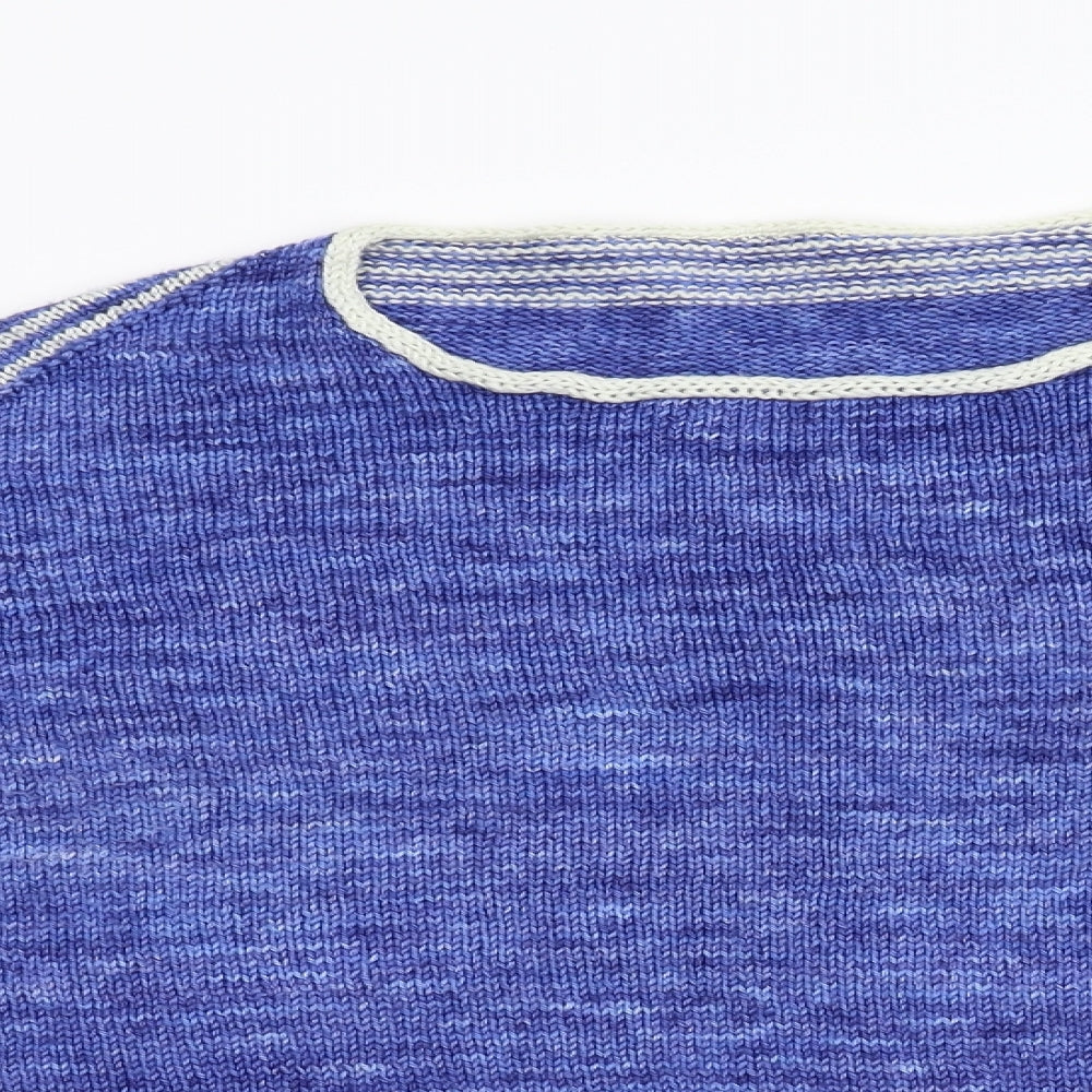 Preworn Womens Blue Striped Knit Pullover Jumper Size L