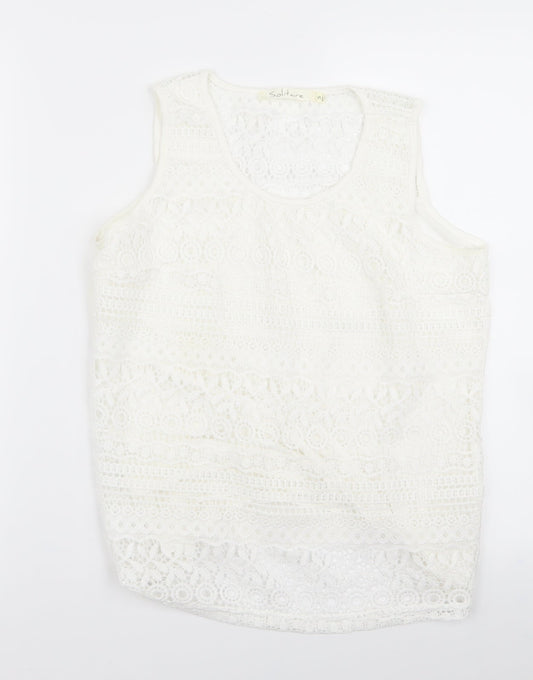 Preworn Womens White   Basic Tank Size 12