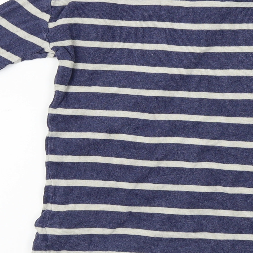 NEXT Girls Blue Striped  Basic T-Shirt Size 4 Years  - Star