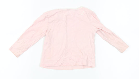 peacock Girls Pink   Basic T-Shirt Size 18-24 Months  - animal
