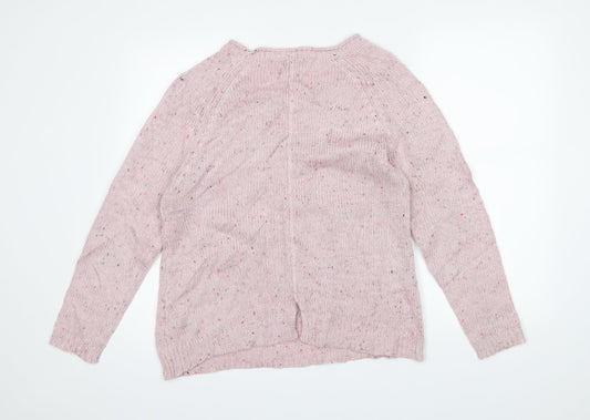 M&Co Womens Pink Herringbone  Pullover Jumper Size 14