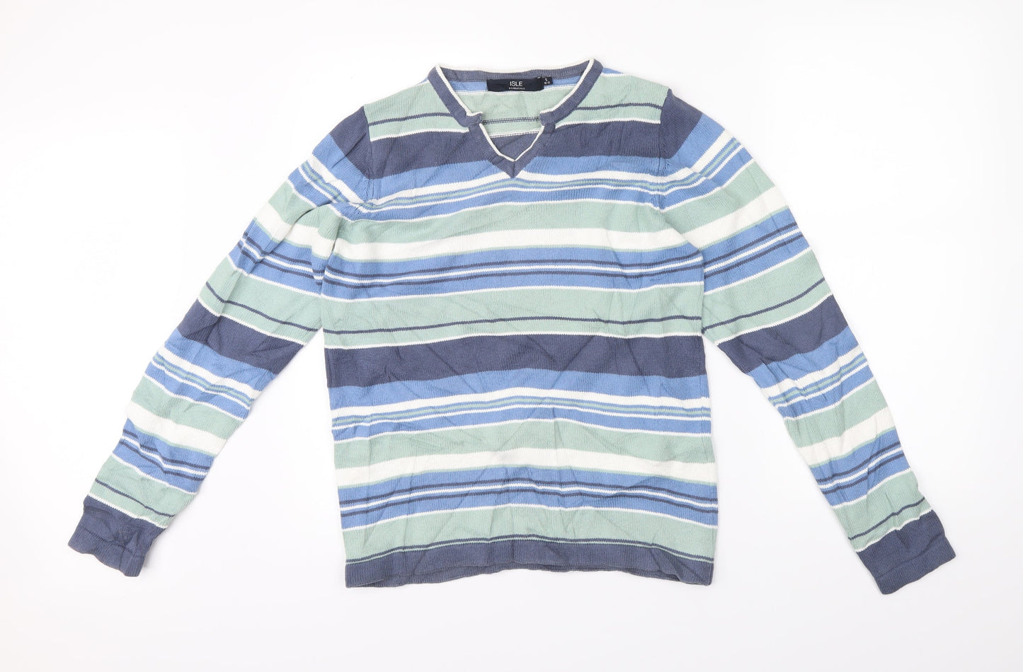 Isle Womens Multicoloured Striped  Pullover Jumper Size 10