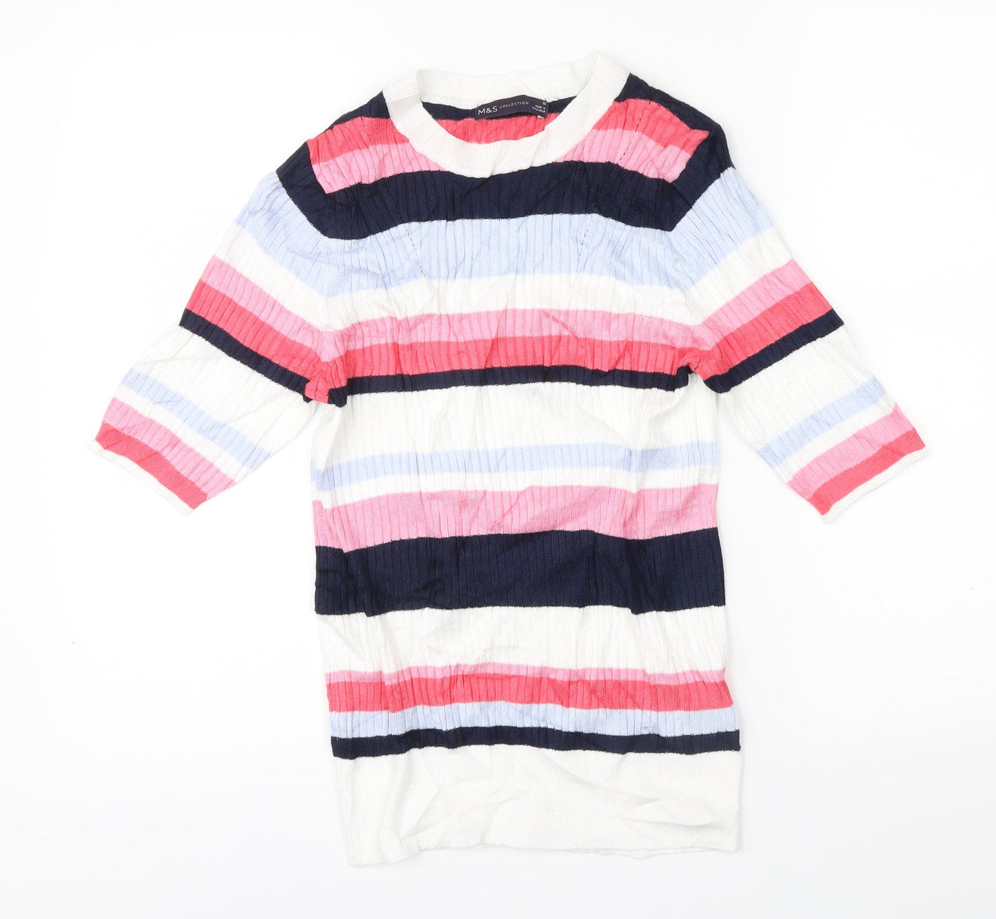 Marks & Spencer Womens Multicoloured Striped  Pullover Jumper Size 10
