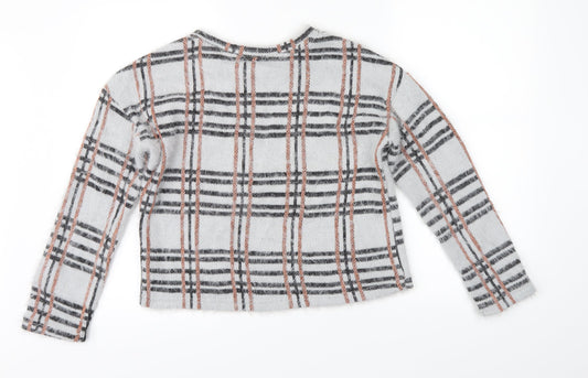 New Look Womens Grey Check  Pullover Jumper Size S