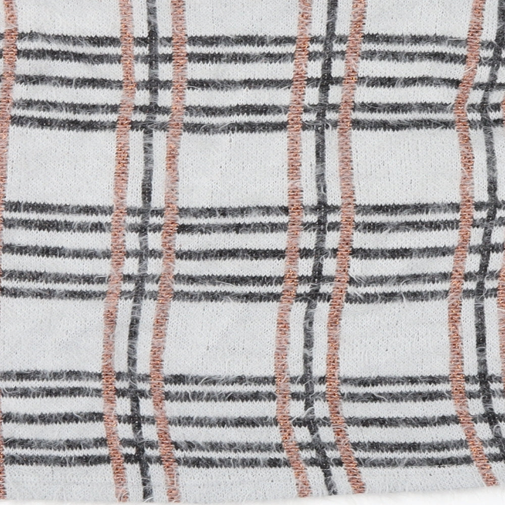 New Look Womens Grey Check  Pullover Jumper Size S