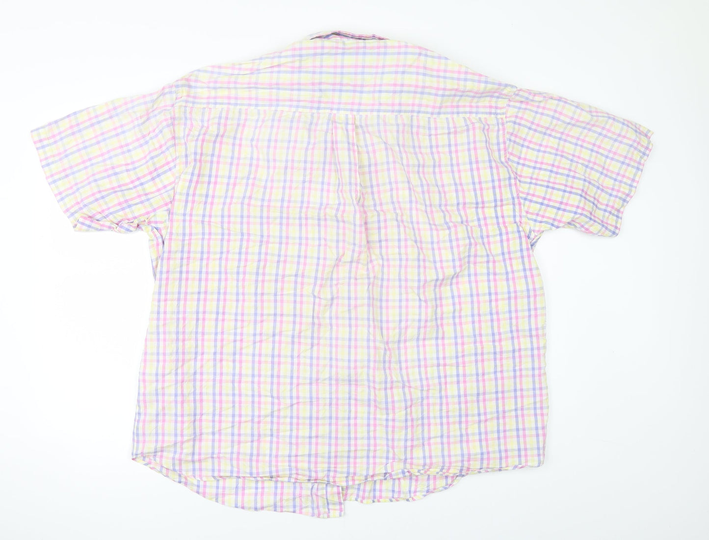 GREENVILLA Mens White Check   Button-Up Size 2XL