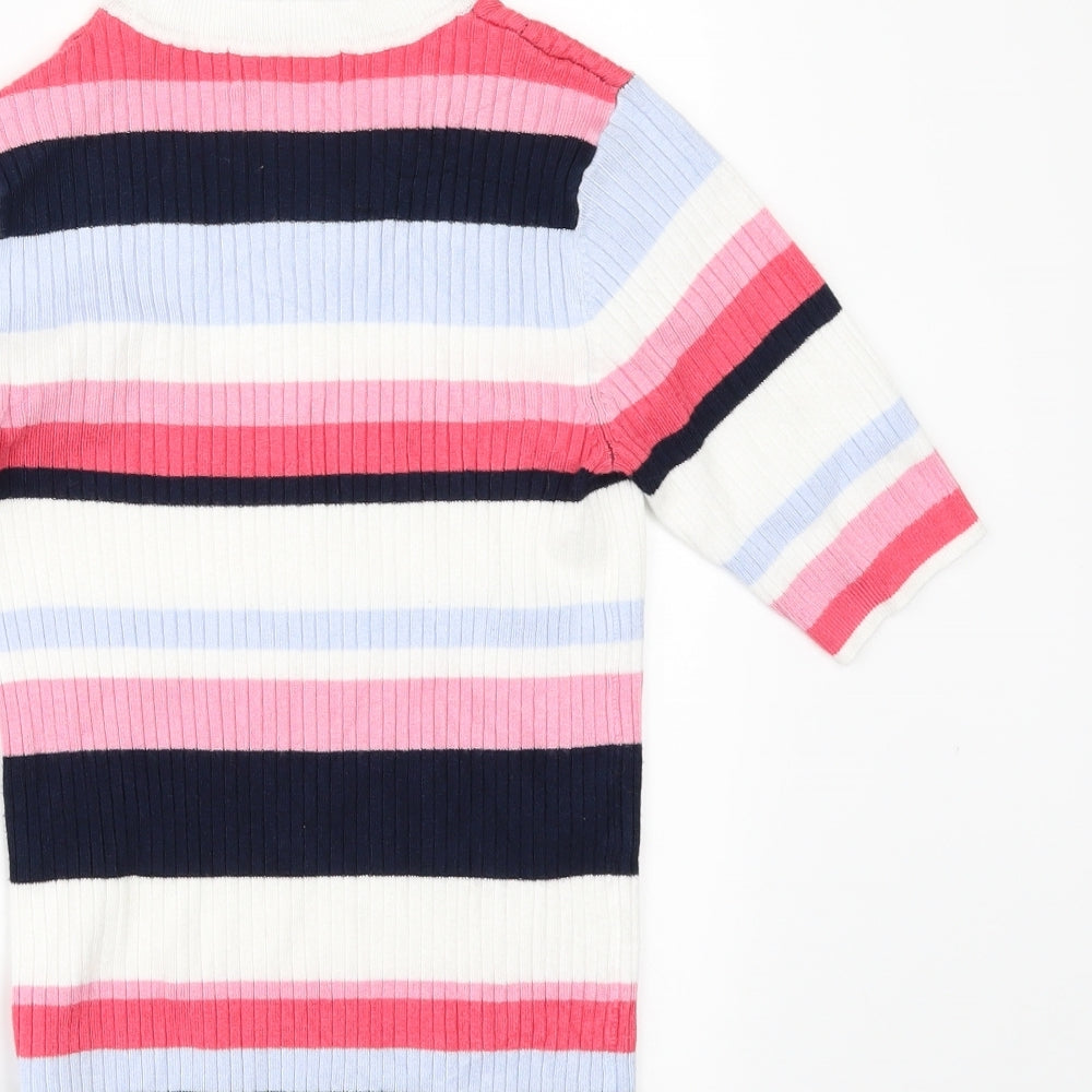 Marks and Spencer Womens White Striped  Pullover Jumper Size 6