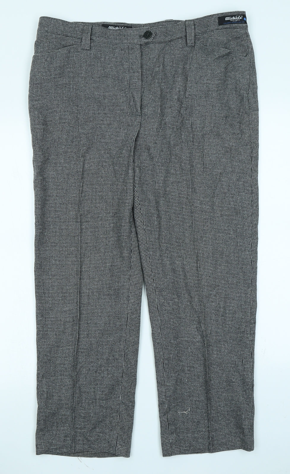 Wichele Womens Grey Houndstooth  Trousers  Size 18 L25 in