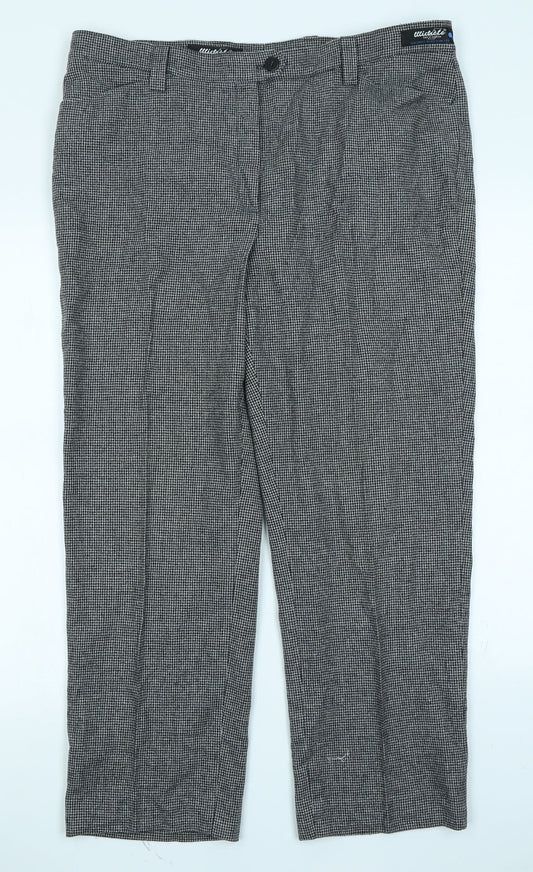 Wichele Womens Grey Houndstooth  Trousers  Size 18 L25 in