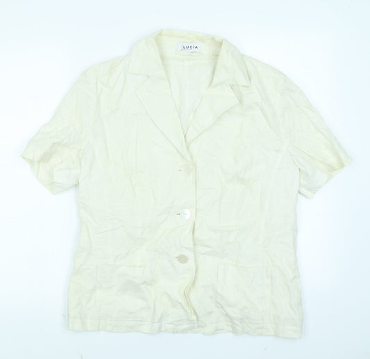 LUCIA Womens Ivory   Basic Button-Up Size 16