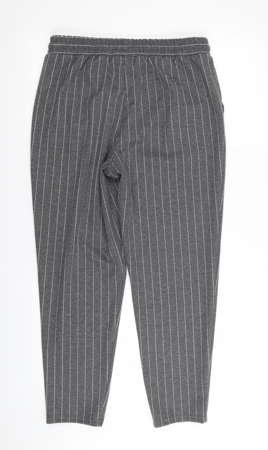 Papaya Womens Grey Striped  Trousers  Size 12 L25 in