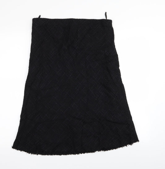 M&S Womens Black   A-Line Skirt Size 12