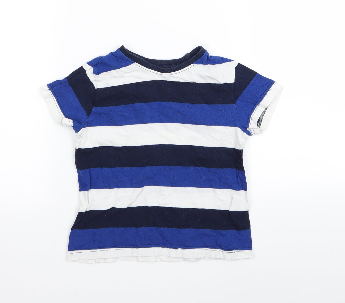 Primark Boys Blue Striped  Basic T-Shirt Size 2-3 Years