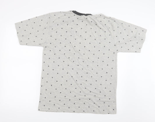Peacocks Mens Grey Geometric   T-Shirt Size M