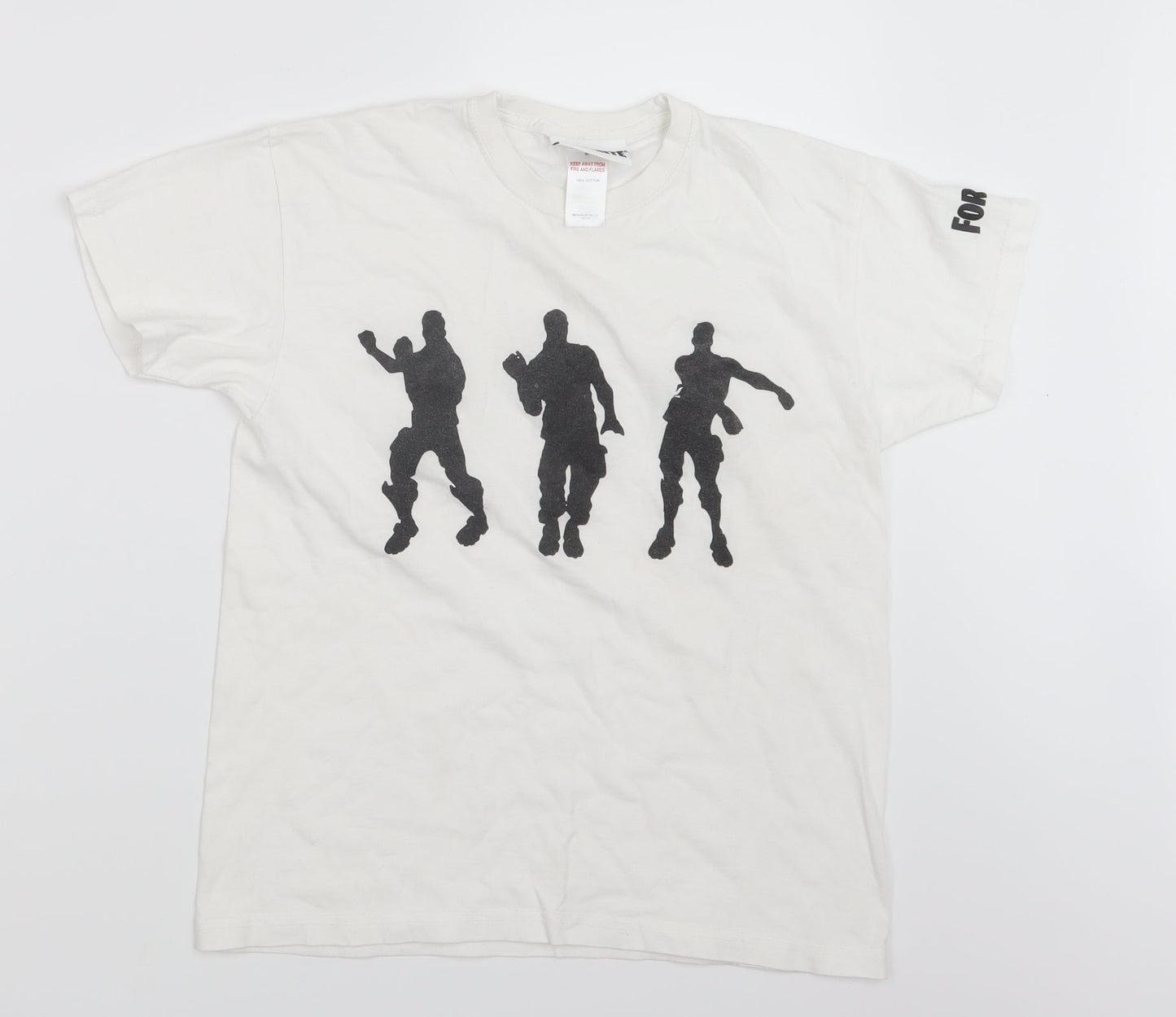 Matalan Womens White   Basic T-Shirt Size M  - Fortnite
