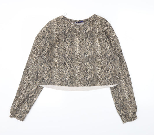 Zara Womens Brown Animal Print  Pullover Jumper Size S