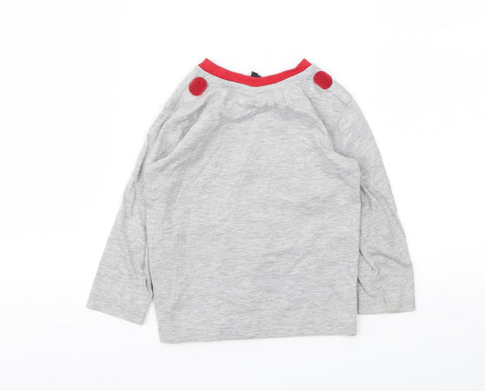 George Boys Grey Animal Print  Basic T-Shirt Size 2 Years
