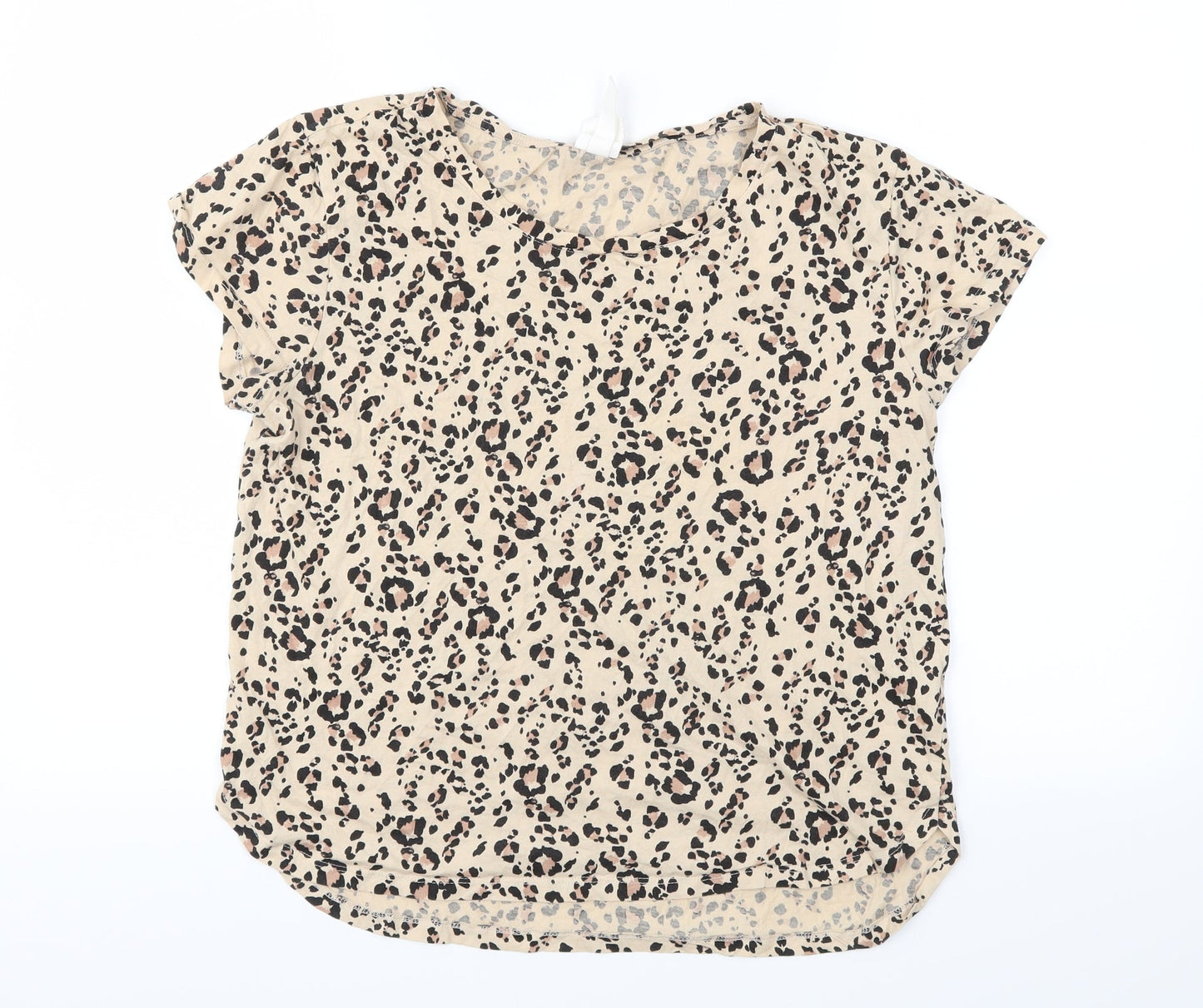 H&M Womens Brown Animal Print  Basic T-Shirt Size S