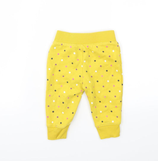 GAP  Girls Yellow Polka Dot  Jogger Trousers Size 12 Months
