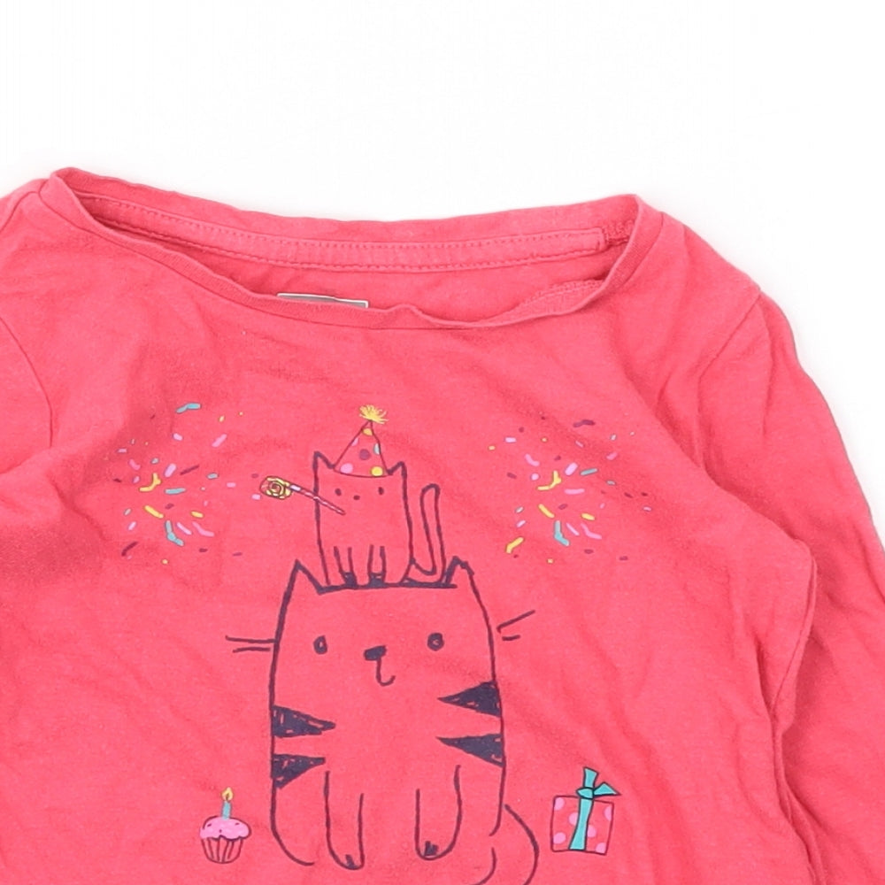 GAP  Girls Pink Animal Print   T-Shirt Size 12-18 Months
