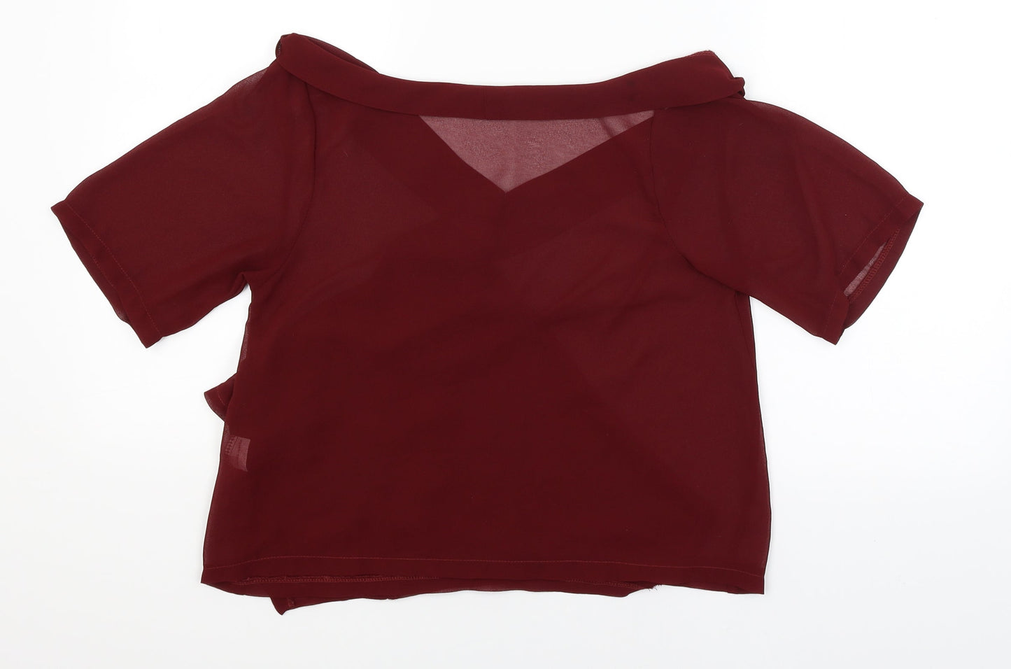 Missguided Womens Red   Wrap T-Shirt Size 8