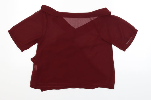 Missguided Womens Red   Wrap T-Shirt Size 8