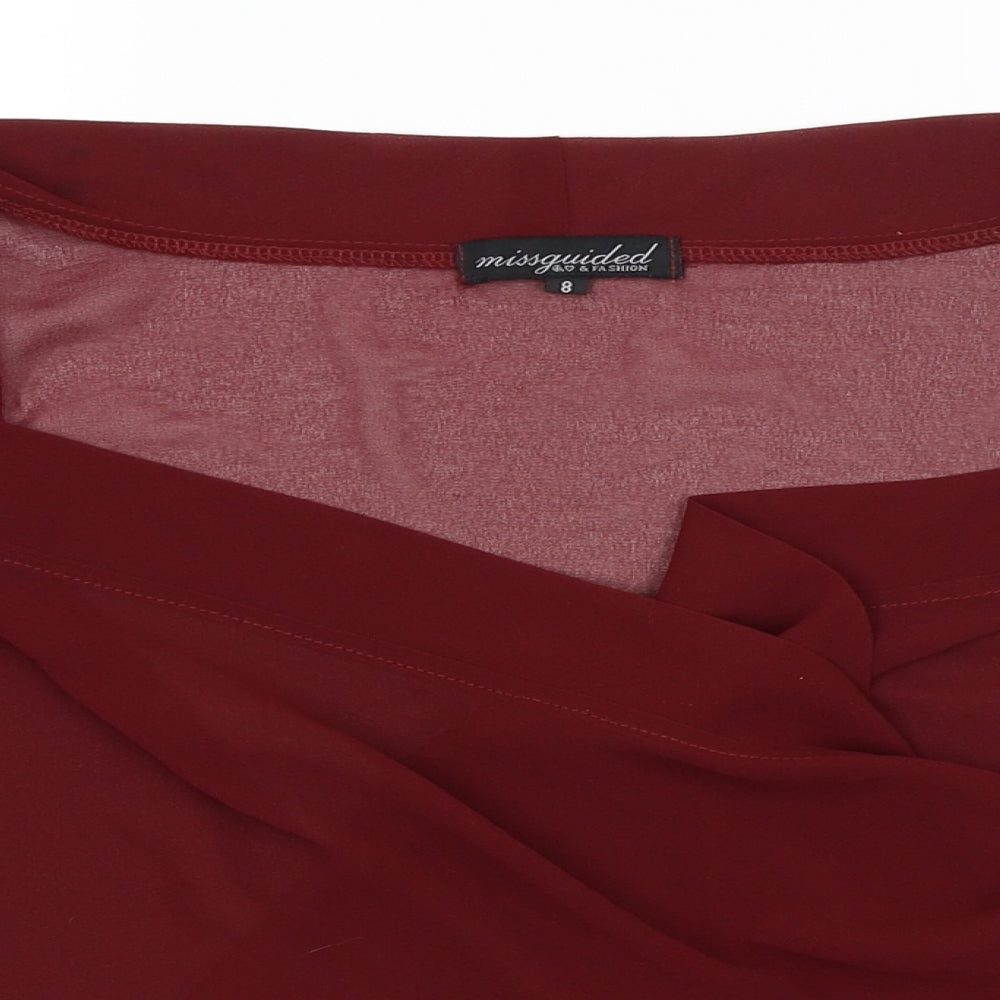 Missguided Womens Red   Wrap T-Shirt Size 8