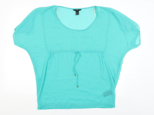 H&M Womens Green   Basic T-Shirt Size 8