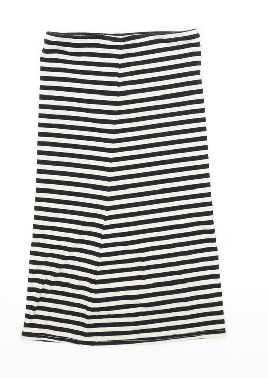 Topshop Womens Black Striped  Tunic T-Shirt Size 8
